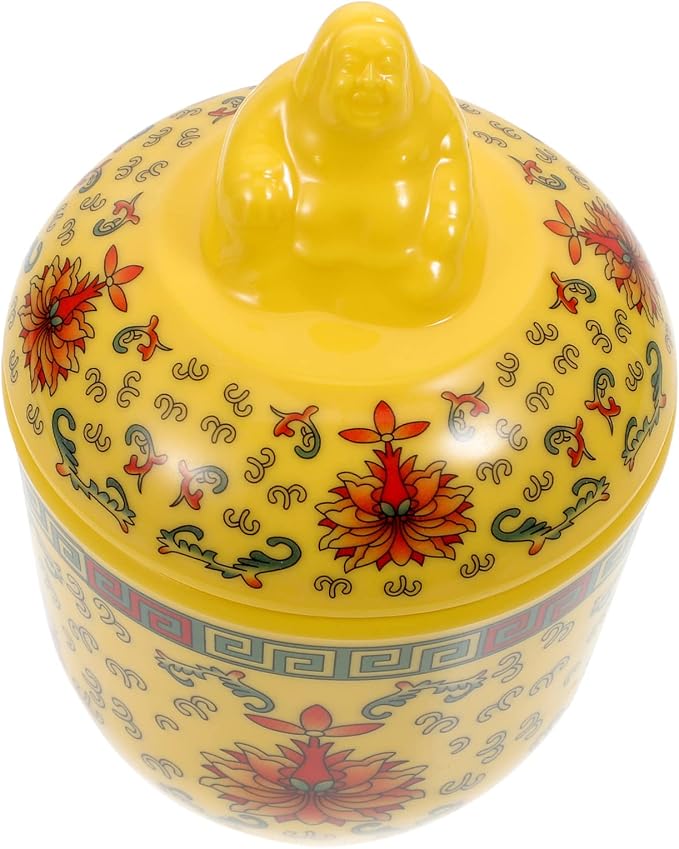 PRETYZOOM 1set Ceramic Soup Bowl with Lid Beautifully Decorated Stewing Pot for Soup Yogurt Desserts and More Convenient Design to Keep Hot and Protected for Home and Restaurant Use
