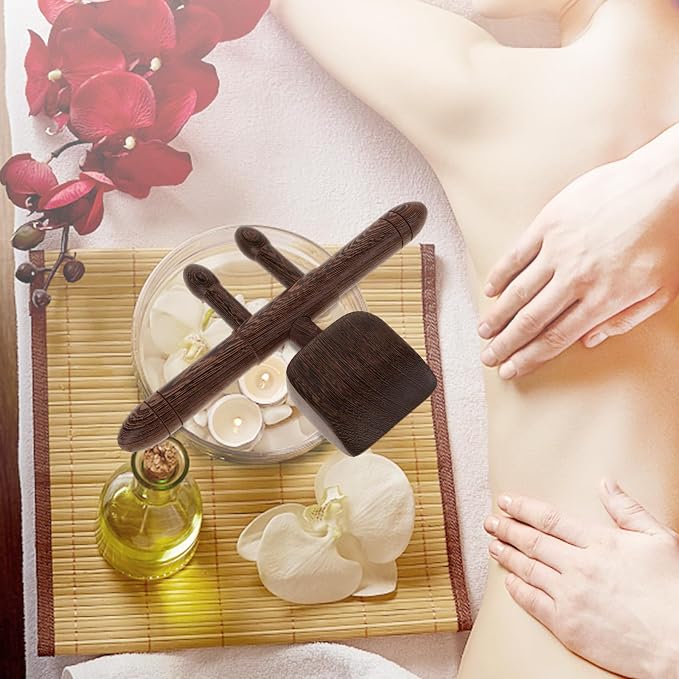 Holibanna Neck and Back Massager for Relaxing Muscle Handheld Wooden for Acupuncture Massage, Lightweight and Easy to Store Wood Massaging Tool for Families and Friends