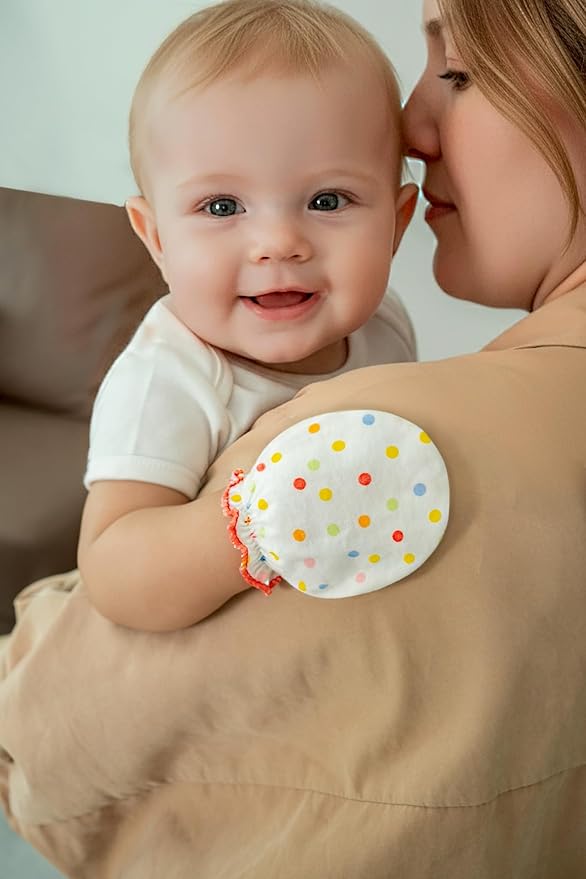 RATIVE Baby Mittens Newborn No Scratch Gloves, Organic Cotton Infant Mittens for Baby Boy & Girl, 0-6 Months