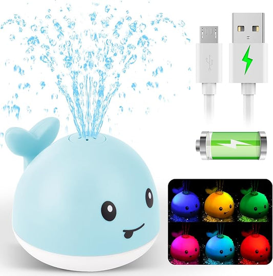 Baby Bath Toys for Kids Ages 1-3, Valentine Gifts for Baby 1 2 3 Year Boy Girl, Whale Bath Toy Sprinkler Light up Bath Toys for Babies 6-12 Months, Toddlers Bathtub Toys Newborn Baby Birthday Gifts