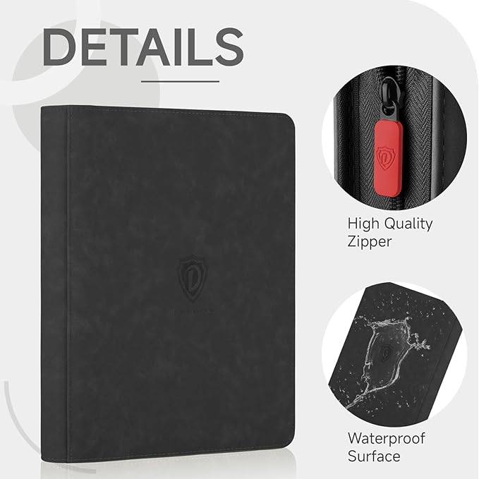 9 Pocket Card Binder,360 Pockets Trading Card Binder,Double Sided Pocket Collection Binder,Card Folder for MTG,TCG,Game Cards,Sport Cards,Black