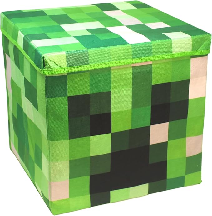 Large 14 x 14 Pixelated Box - 4 Pack | Birthday Party Supplies | Storage Decoration and Prop, Big Birthday Box | Storage Bin Chest With Lid Gift Accessory (4 Pack)