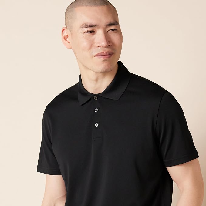 Amazon Essentials Men's Moisture Wicking Golf Polo Shirt, Short Sleeve, Slim-Fit, Quick-Dry, Active Wear