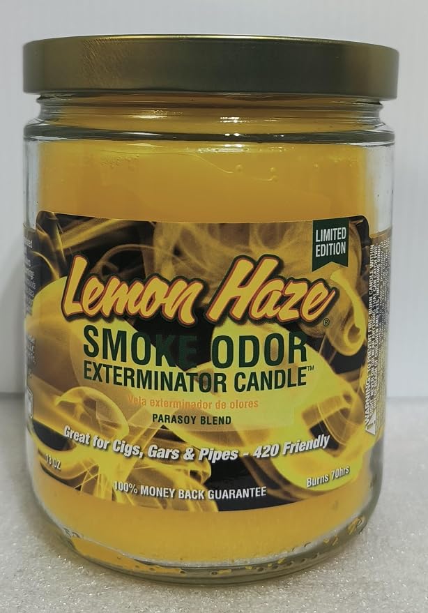 Smoke Odor Exterminator 13oz Jar of 6 Assorted Candles Orange Lemon Splash | Includes Cherry Bomb, Tropical Fiesta, Cool Cucumber & Honeydew, Coconut Grove, Mushroom Lounge