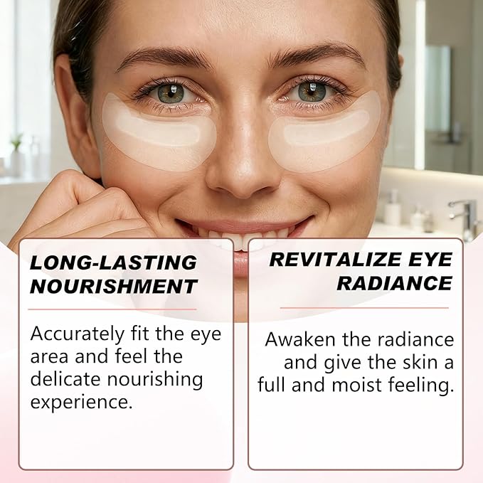 MicroGlow Eye Patches, Under Eye Patchs Hyaluronic Acid Overnight Eye Patches, Forehead & Smile Line Patches for Puffy Eyes and Dark Circles, Facial Anti Wrinkle Patches for Women (4 Pairs)
