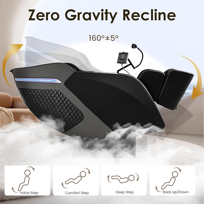 Upgraded 4D Massage Chair Full Body, Zero Gravity SL-Track Massage Chair Recliner with AI, Body Scan, Heating, Calf Kneading, Rocking Sleep Mode, Airbags, Foot Rollers, 18 Auto Modes
