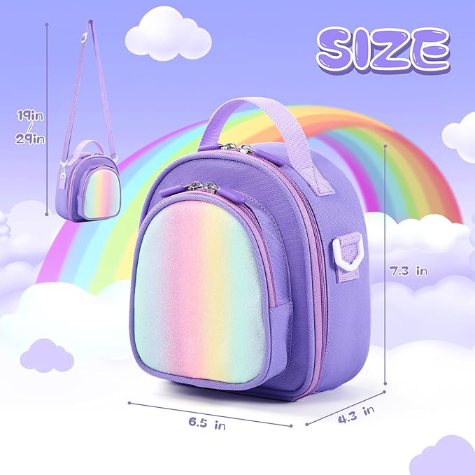 Carrying Case Compatible with Yoto Mini (2024 Edition),30 Cards Storage Bag with Handle and Shoulder Strap, Travel Storage box for Player & Headphone Accessories (Purple)