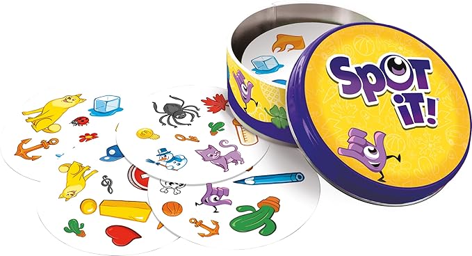 Asmodee Spot It! Classic Card Game (2024 Refresh) - Eco-Sleeve Edition, 5-in-1 Visual Perception Game for Quick Reflexes and Family Fun, Ages 6+, 2-8 Players, 10 Minute Playtime