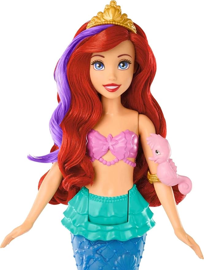 Mattel Disney Princess Toys, Ariel Swimming Mermaid Fashion Doll with Color-Change Hair & Tail, Inspired by The Little Mermaid Movie (Amazon Exclusive)