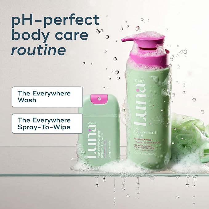 Luna Daily The Everywhere Spray-to-Wipe | Fragrance-Free, 1 Fl Oz