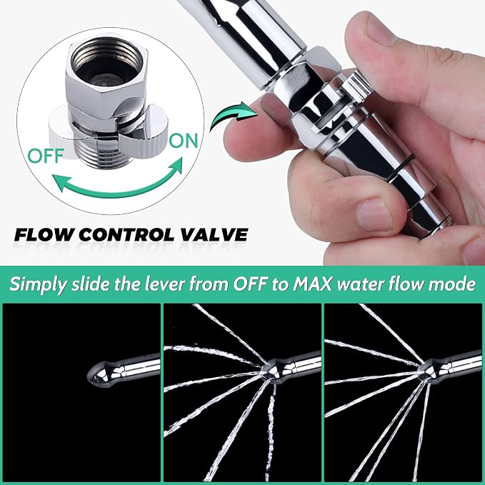 Shower Enema Kit with 100 Inches Hose, Water Control Valve, and Diverter, Colonic Douche System Cleaner for Men and Women