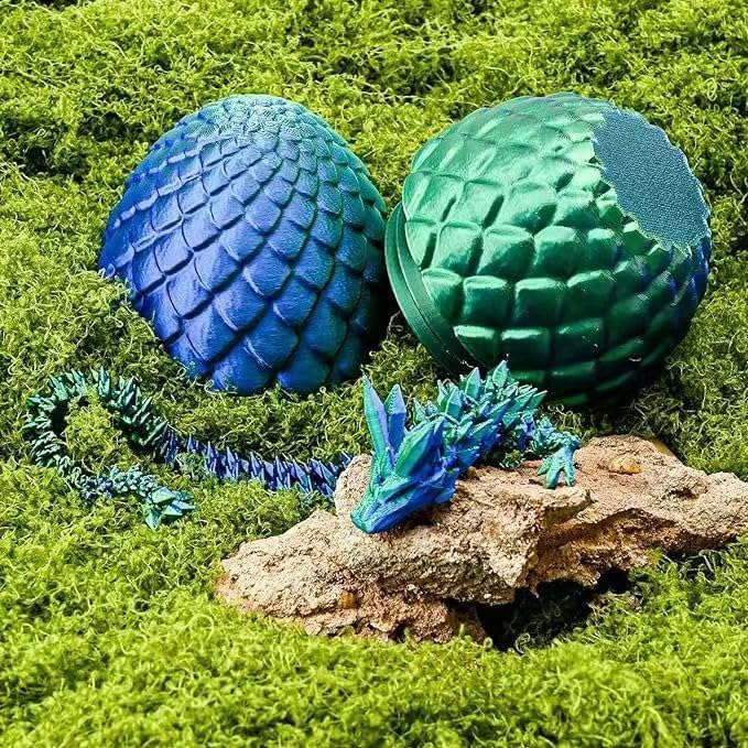 12“Dragon Eggs with Dragon Inside, Dragon Egg Fidget Toys, 3D Dragon Eggs with Dragon Inside, Mystery Dragon Egg, 3D Printed Dragon Egg, Stocking Easter Basket Stuffers