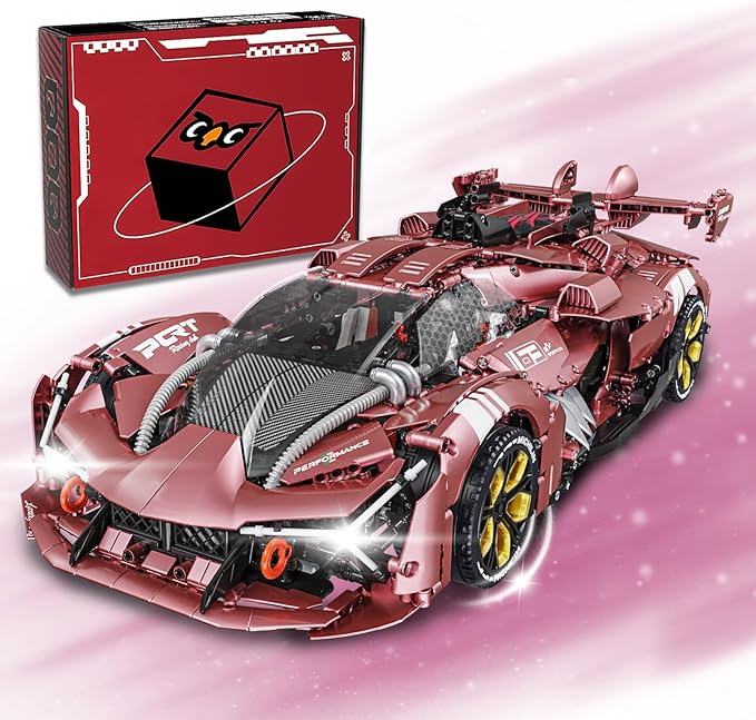 Sports Car Building Blocks Set for Adults, Lamb Terzo Millennio 1:8 Scale Race Car Model Building Toy Set Super Cars Display Model Collectible Set Gifts for Boys Teens(3466pcs)