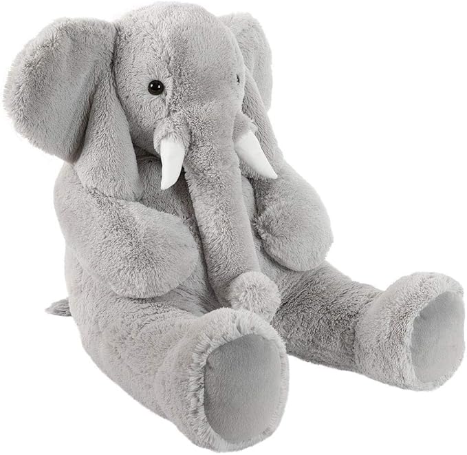Vermont Teddy Bear Giant Elephant Stuffed Animal – 4 Foot Big Stuffed Elephant Plush from Giant Cuddle Collection Collectible Plushie for All Ages – Finished in The USA