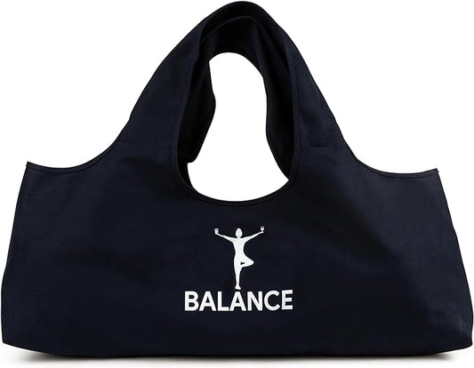 Wild Essentials Yoga Bag, Exercise, Tote, Large Carrier, Shoulder Strap, Inner Pocket, Fits Most Mats, Recycled Cotton Canvas