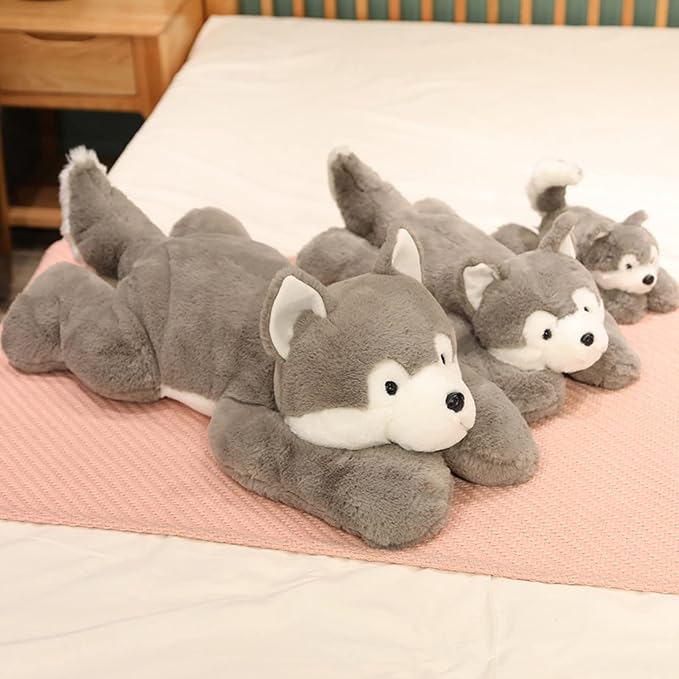Weighted Stuffed Husky Plush Toy, Cute Huskies Weighted Plush Animals Throw Pillow Gifts for Boys Girls, 11.8 inch