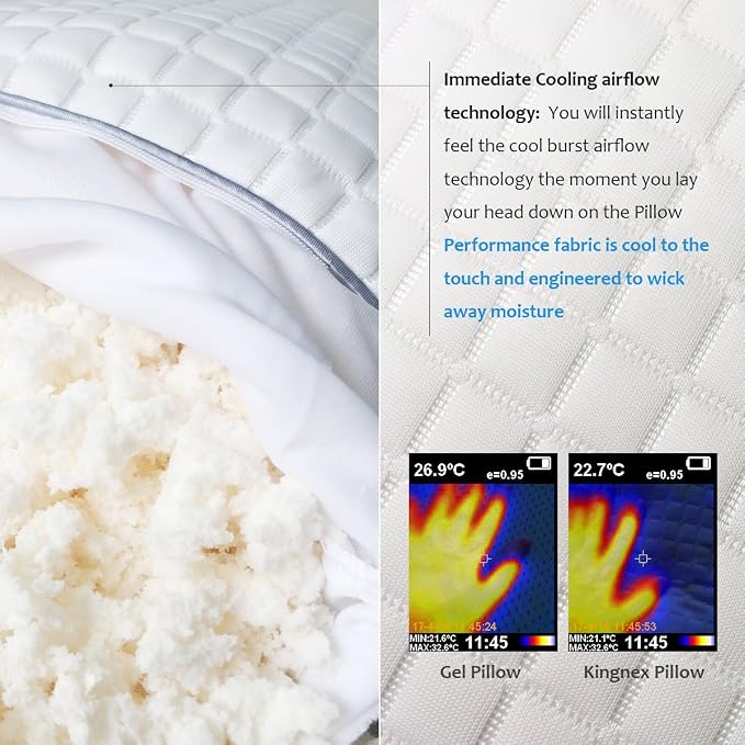 Kingnex Bolster Roll Pillow for Sleeping on Back or Side Under Knee to Relief Lower Back Pain Between Legs for Side Sleepers Cylinder Pillow with Removable Cooling Cover 20x8