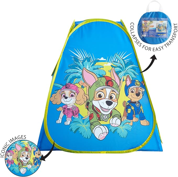 Nickelodeon Paw Patrol Collapsible Pop-Up Play Tent for Kids, Indoor Playhouse Fun for Toddlers & Children Ages 3+, 28” x 28” x 30”