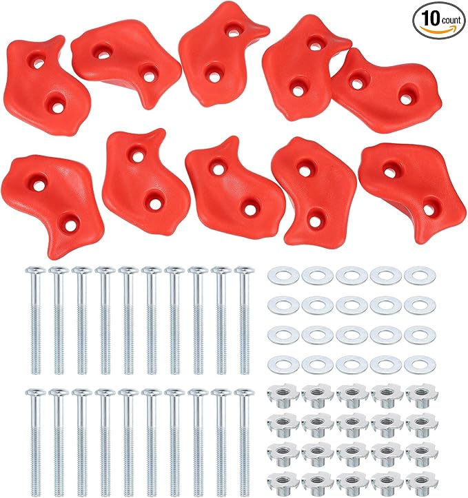 PATIKIL Climbing Rock Wall Grips Play Set Climber Attachments with Double Hole for Playground Accessory Indoor Outdoor