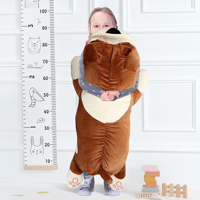 39.4'' Huggable Dog Plush, Cute Stuffed Animal, Soft Adorable Cuddle Companion for Kids Adults Boys and Girls, Plush Pillow Gift for Birthdays & Holidays