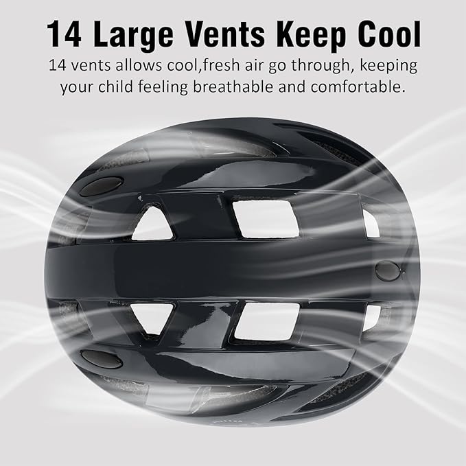 Kids Bike Helmet,2 Sizes Adjustable for Youth Child Boys & Girls Ages 3-5-8-14,Ventilation and Multi-Sport for Bicycle Skate