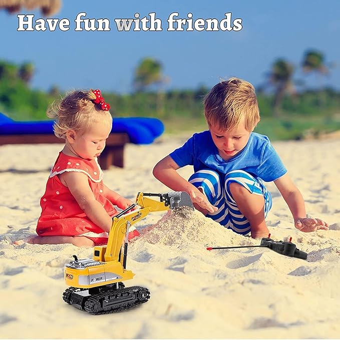 Remote Control Excavator,Toy Digger Remote Control Digger Excavator Toys,Engineering Sand Digger Construction Vehicle Toy RC Excavator Toy Cars for Kids