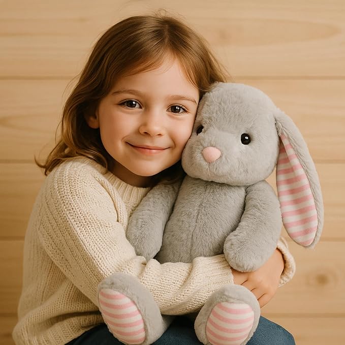 Gray Bunny Rabbit Stuffed Animals Plush Toys for Kids Girls Boys Baby Birthday Bedtime Gift, 17.7 inches