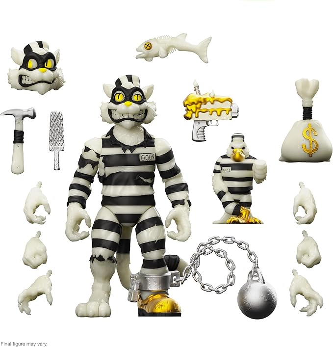 Super7 ULTIMATES! Teenage Mutant Ninja Turtles Scratch Cat (Glow in The Dark) - 7" TMNT Action Figure with Accessories Classic Cartoon Collectibles