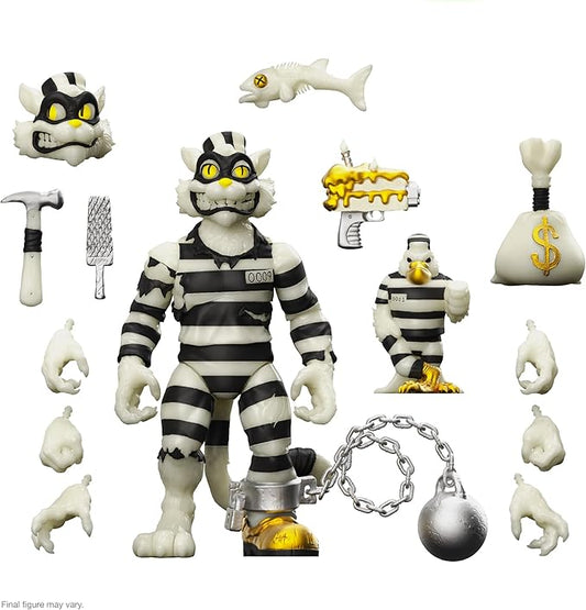 Super7 ULTIMATES! Teenage Mutant Ninja Turtles Scratch Cat (Glow in The Dark) - 7" TMNT Action Figure with Accessories Classic Cartoon Collectibles