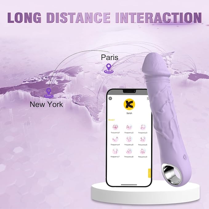 BGGOOD Adult Toys App Control Vibrators - 7.1 Inch Realistic Silicone Dildos with 9 Vibrations - Clitoris G Spot Dildo Vibrator Wand - Female Sex Toys for Women