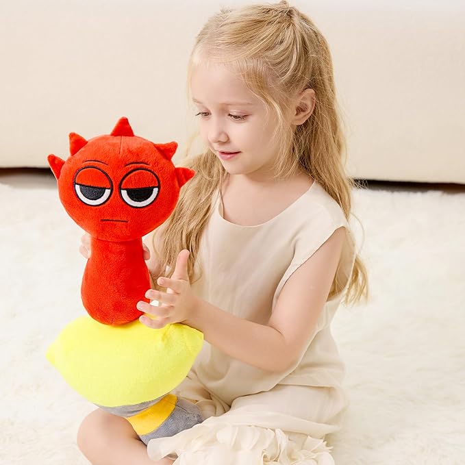 XYG® Plush Toys, Horror Games Plushies Toy for Fans, 2PCS Sprunky Game Toys Plush, 2PCS Sprunky Soft Stuffed Animal Pillow Doll Birthday for Fans Kids Adult (10" Yellow & Red)