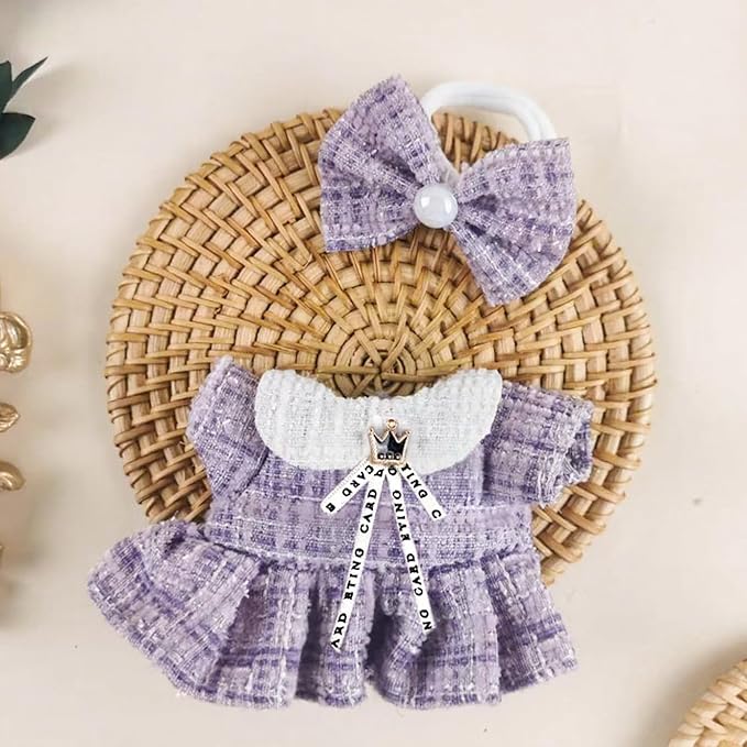 Doll Outfit Set for 17cm, Premium Fashion Dresses with Accessories, Luxury Chic Doll Clothing & Style Bundle, (NO Doll)