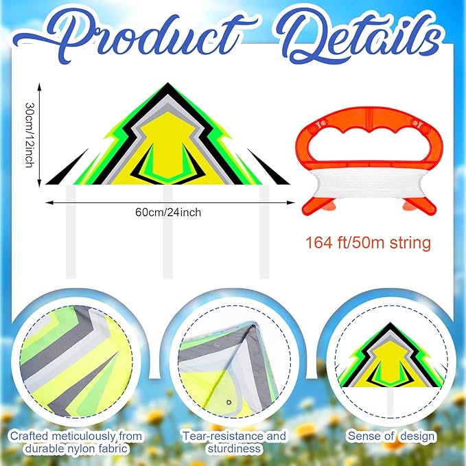 Syhood 36 Pack Bulk Kites for Kids & Adults 24'' Rainbow Delta Kites Easy to Fly with 164ft String, 6 Unique Patterns, for Girls Boy Outdoor Games, Ideal for Beach, Park, and Backyard Fun