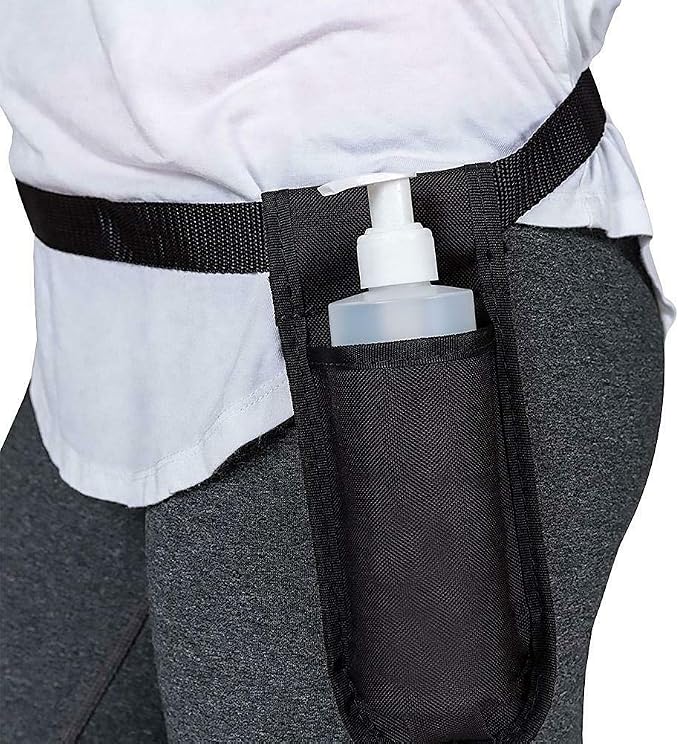 Massage Bottle Holster Durable Waist Pack, Single Bottle Holster Kit, Adjustable Strap,Heavy Duty Essential Oil Dispenser for Massage Practitioners (Black)