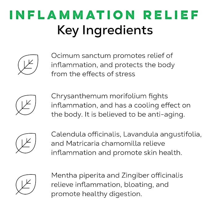 LOOSE LEAF Inflammation Relief Herbal Tea, Soothing Caffeine Free Organic Tea Blend for Stress and Inflammation