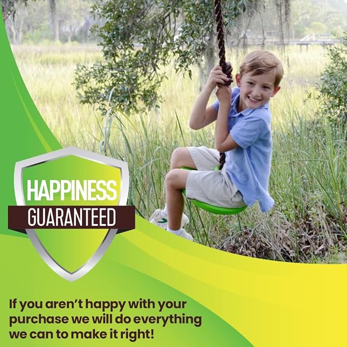 Swurfer Disco Tree Swing - Swing Sets for Backyard, Outdoor Swing, Swingset Outdoor for Kids, Easy Installation, Heavy Duty, Adjustable Climbing Rope, Weather Resistant