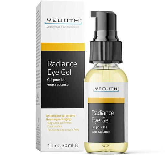 YEOUTH Under Eye Gel with Hyaluronic Acid, Skin Care Targets The Appearance of Puffiness, Dark Circles & Under Eye Bags, Revitalizing Hydrating Skincare 1oz