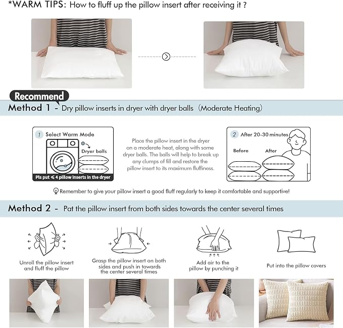 MIULEE 18x22 Inch Throw Pillow Insert for Couch Sofa Bed | Premium Virgin Filling, Soft Brushed Fabric, Rectangle Decorative Pillow, Lumbar Back and Neck Support