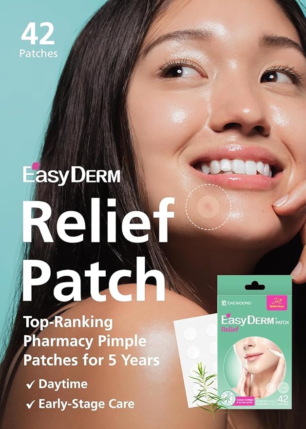 EasyDerm Pimple Patch Duo 84 Counts | Beauty Hydrocolloid Patch(42ea) + Relief Invisible Patch(42ea) Tea Tree Oil for Zit, Blemish, Breakout Care | Travel Essentials, Clear Skin Season