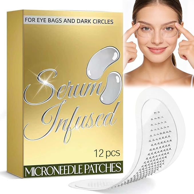 12 Count PDRN Micro Eye Patches,Dark Circle,Under Eye Patches For Puffy Eyes,Ceramides, Serum-Infused Eye Patches With Hyaluronic Acid & Collagen,Gentle Skin-Friendly
