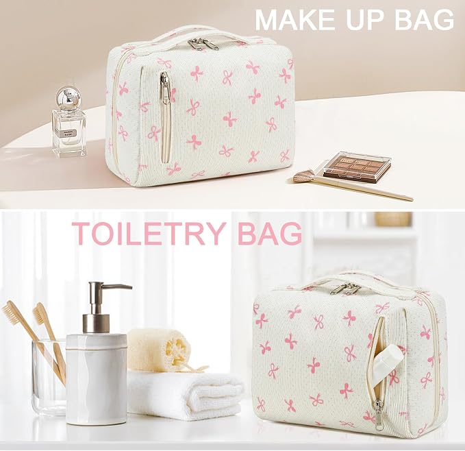 Bluboon Makeup Bag Zipper Pouch Travel Portable Cosmetic Bag Organizer for Women and Girls