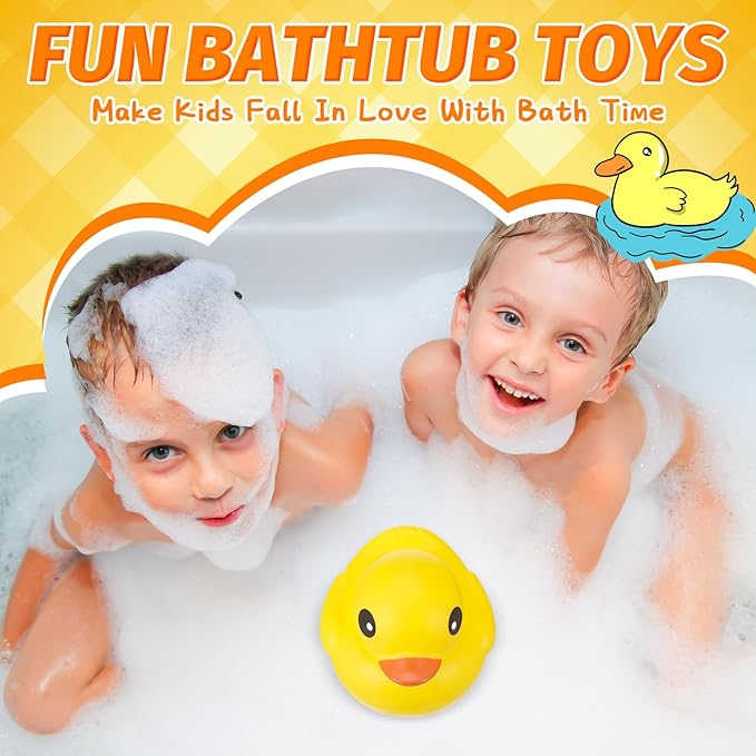 Honoson 6.89 Inch Giant Rubber Duck Big Rubber Duck Large Duckling Bath Toy with Squeaky Sound for Summer Baby Shower Birthday Party Favor Gift(Yellow)