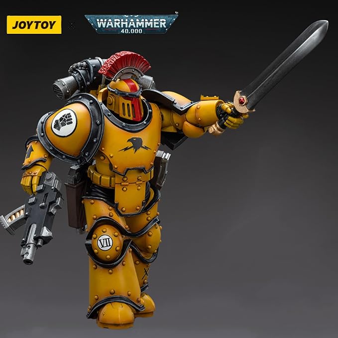 JOYTOY Warhammer 40,000 1/18 Action Figure Imperial Fists Legion MkIII Tactical Squad Sergeant with Power Sword Collection Model Christmas Birthday Gifts