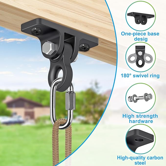 Dolibest Heavy Duty Swing Sets Brackets Including 2 A-Frame Swing Set Brackets, 4 Swing Leveing Base Bracket, 2 Swing Seats & 4 Swing Hangers for DIY Playground Equipment Mounting Hardware Included