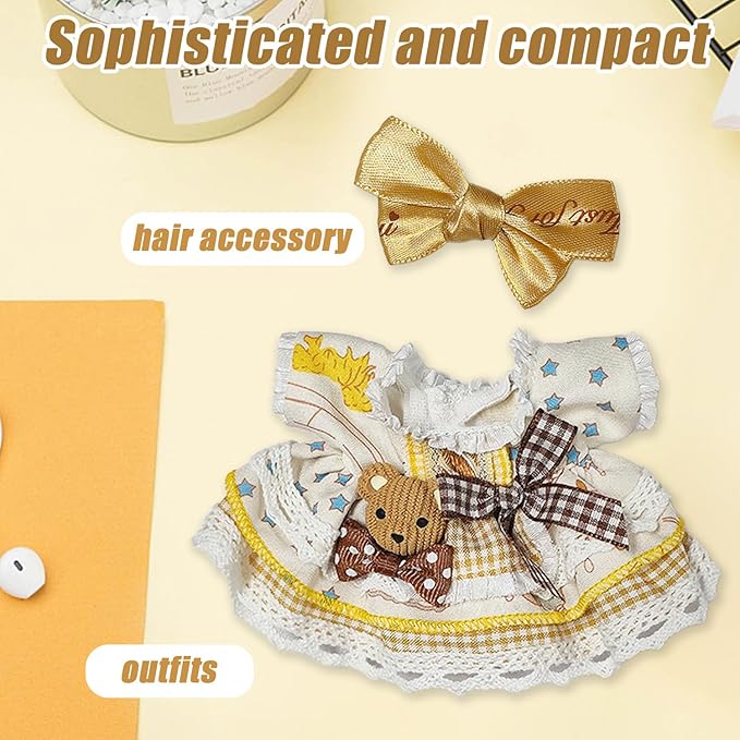 17cm Dolls Clothes,6.7 Inches Cute Doll Clothes Set,Doll Accessories for Collectors,Dress Up Doll Clothing Set Replacement Fashion Outfit Collection(NO Dolls)(Pink)