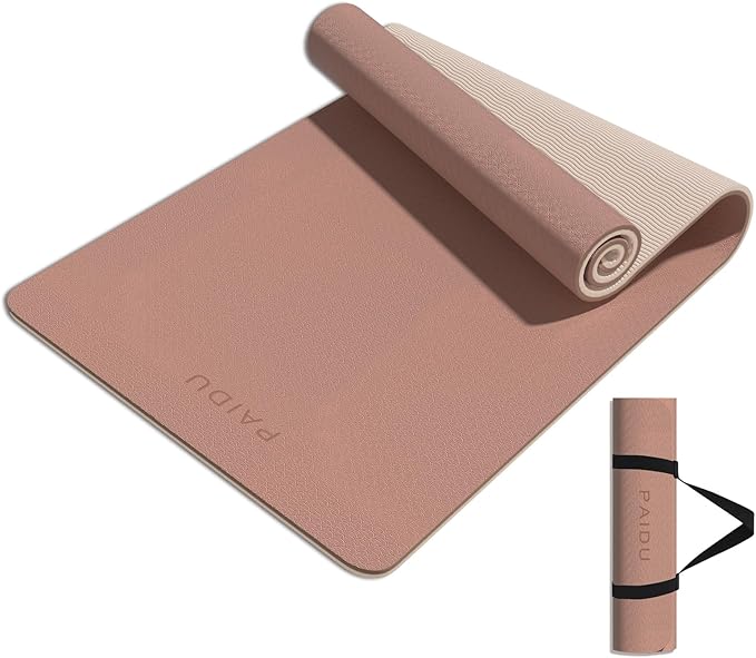 PAIDU Yoga Mat 8mm Super Thick TPE Fitness Mat | SGS Certified | Non-Slip, Odorless & Tear-Resistant | Unisex with Strap | for Yoga, Pilates, Meditation & Home Workouts