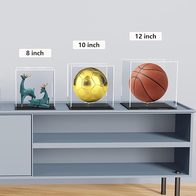 Acrylic Display Case with Detachable Ball Stand, Compatible with Full Size Basketball, Dustproof Display Box for Exclusive Collectible Sport Memorabilia