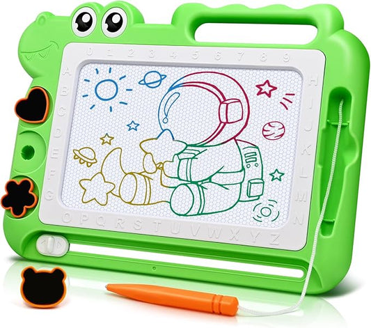 AiTuiTui Magnetic Drawing Board Toddler Toys Gift for 2 3 Year Old Girls Boys, Sketch Writing Doodle Pad Toddlers Age 2-4 Travel Games, Educational Learning Kids Toys for Birthday (Green)