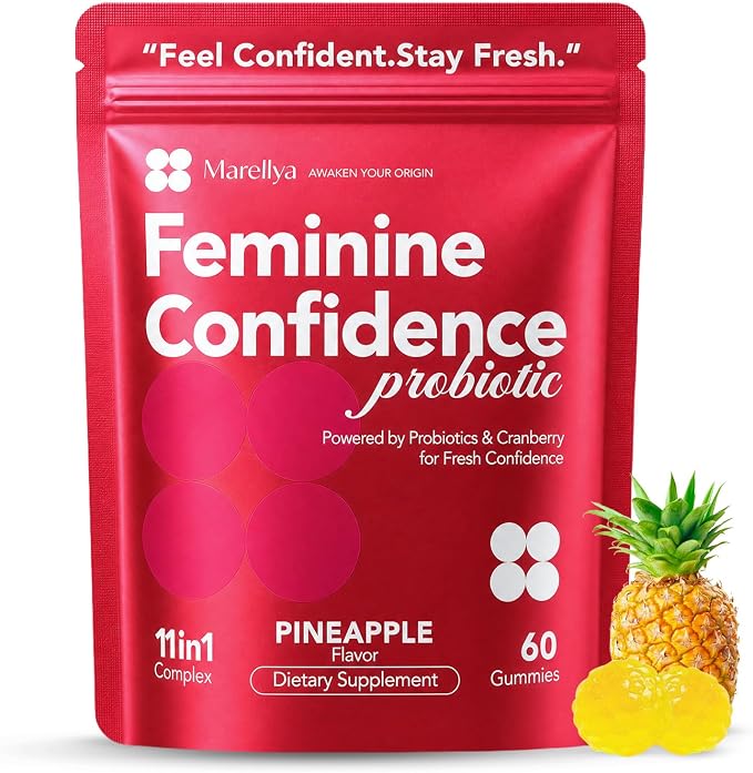 Vaginal Probiotic Gummies for Women - pH Balance, Odor Control, Feminine & Urinary Health - 11-in-1 5 Strains 6 Billion CFU with Cranberry & Prebiotic - Pineapple Flavor, 60 Gummies