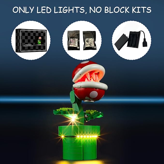 LED Light Kit for Lego 71426 Piranha Plant Set, Compatible with Lego 71426 Building Blocks Model(Not Include Blocks Set)
